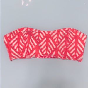 NWOT pink and white bandeau bralette top